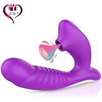  - Succionador de Clítoris- FIDECH Masajeador Portátil para Mujeres con 10 Modos Vibración- Recargable USB- Material de Silicona Medicalizado- 100% Impermeable- Púrpura